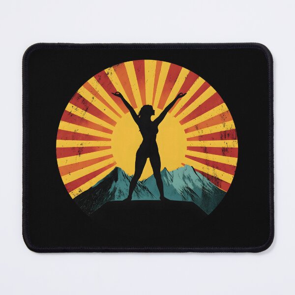 Item preview, Spiritual Yoga Woman Retro Sun designed and sold by AlchemyColor.
