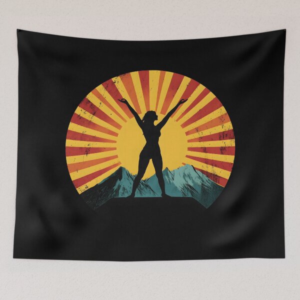Item preview, Spiritual Yoga Woman Retro Sun designed and sold by AlchemyColor.
