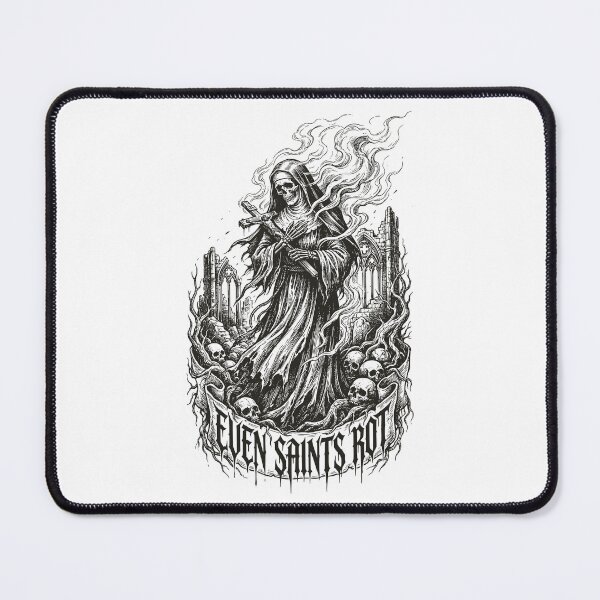 Item preview, Even Saints Rot - Gothic Nun Skeleton Dark Fantasy Art designed and sold by LockjowArt.