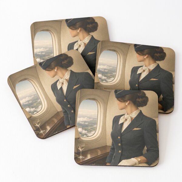 Item preview, Old Money Faceless Flight Attendant Wallpaper – Timeless Luxury Aviation Art designed and sold by Ve state official.