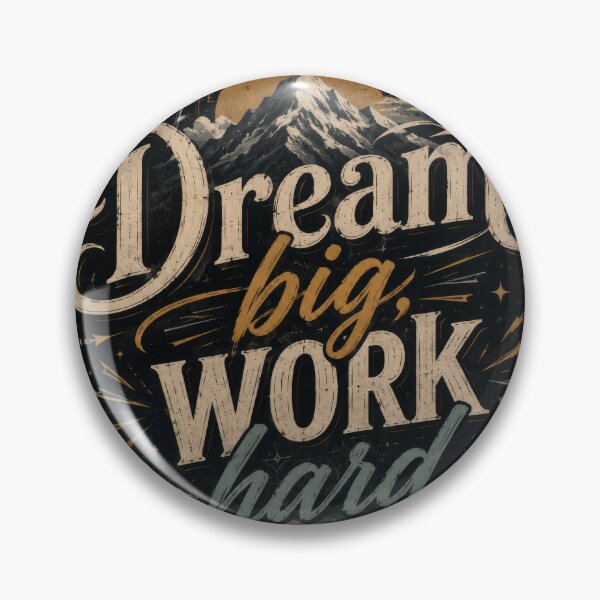 Item preview, Dream big, work hard, typography with mountain landscape designed and sold by elopezstock.