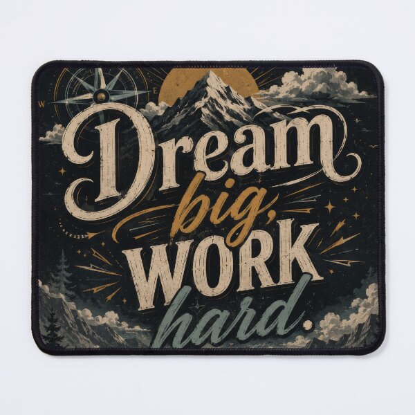 Item preview, Dream big, work hard, typography with mountain landscape designed and sold by elopezstock.