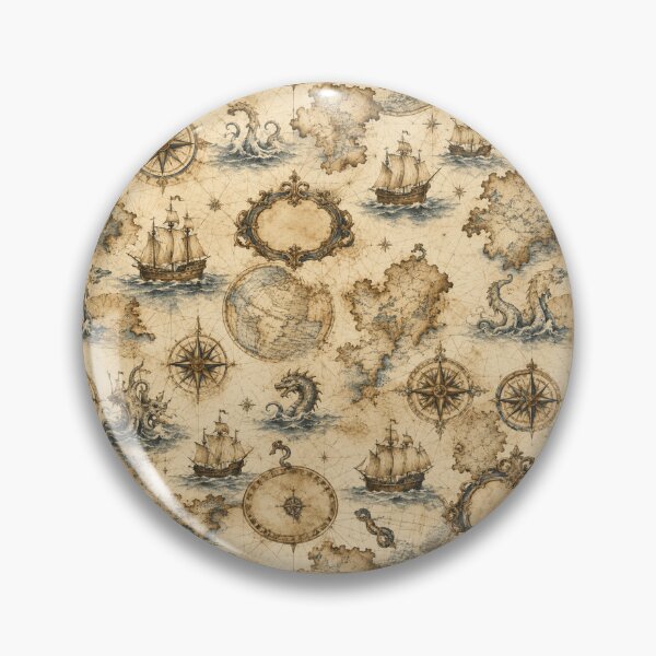 Item preview, Vintage Map Compass Rose Watercolor Seamless Pattern designed and sold by Inkworksbyshery.