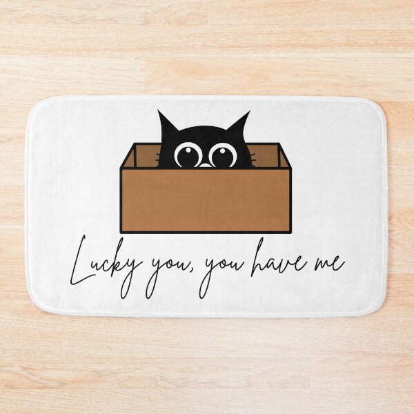 Item preview, Lucky You, You Have Me – Typography Design Black Cute Cat Gift Box  designed and sold by Art IN Pack.