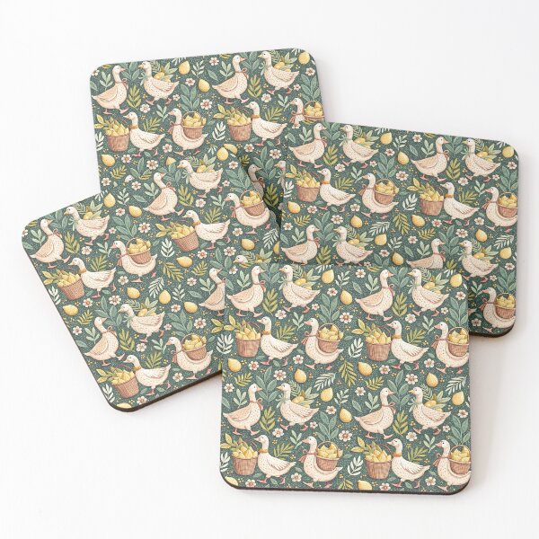 Item preview, Whimsical Lemon Goose Cottagecore Pattern designed and sold by Petal & Pattern Co.