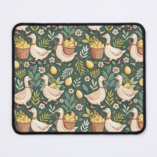 Item preview, Whimsical Lemon Goose Cottagecore Pattern designed and sold by Petal & Pattern Co.