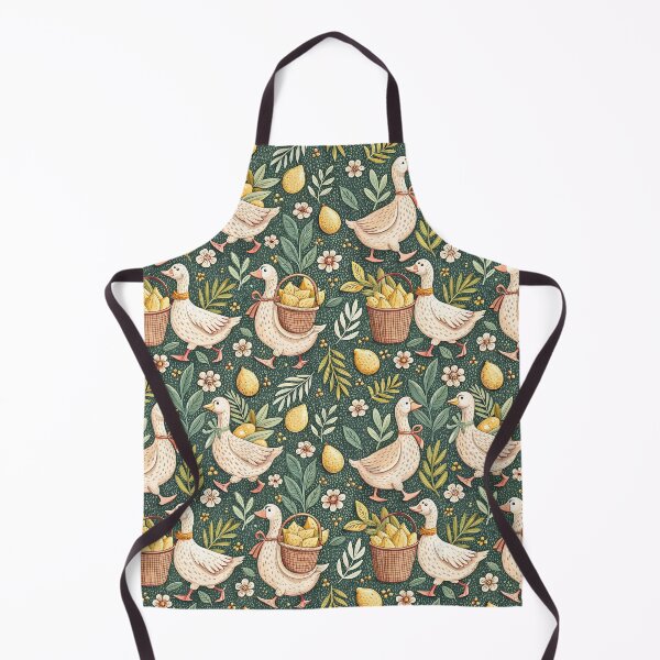 Item preview, Whimsical Lemon Goose Cottagecore Pattern designed and sold by Petal & Pattern Co.