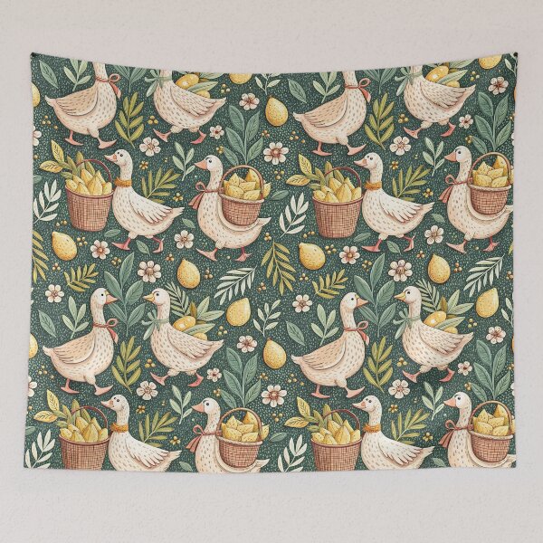 Item preview, Whimsical Lemon Goose Cottagecore Pattern designed and sold by Petal & Pattern Co.