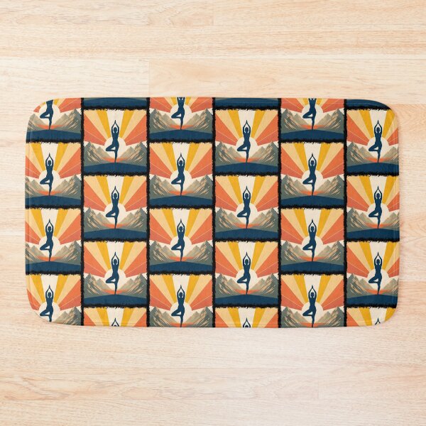 Item preview, Yoga Meditation Retro Sun Silhouette designed and sold by AlchemyColor.