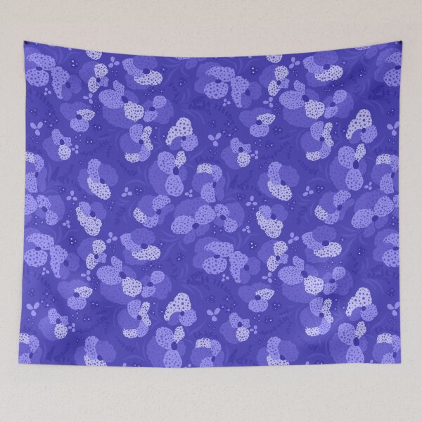 Item preview, Blue Retro Floral Garden Pattern designed and sold by AneissPiaf.