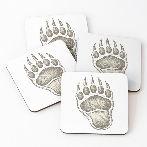 Item preview, Grizzly Bear Paw Print in Vintage Style designed and sold by Five on Five Designs.