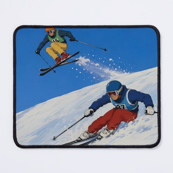 Item preview, Slope Rivals – Retro Ski Action Poster designed and sold by Hollow Moon Studios..