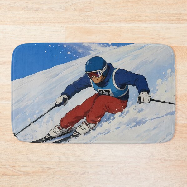 Item preview, Slope Rivals – Retro Ski Action Poster designed and sold by  Hollow Moon Studios..