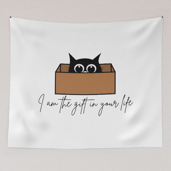 Item preview, I Am the Gift in Your Life – Funny Cat in a Box Meme Design designed and sold by Art_IN_Design.