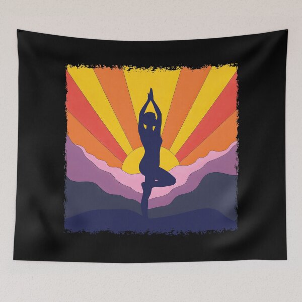 Item preview, Spiritual Yoga Woman Retro Sun designed and sold by AlchemyColor.