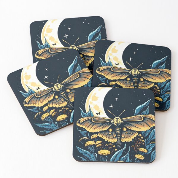 Item preview, Mystical Luna Moth Celestial Crescent Moon Witchy Art designed and sold by brkydesign.