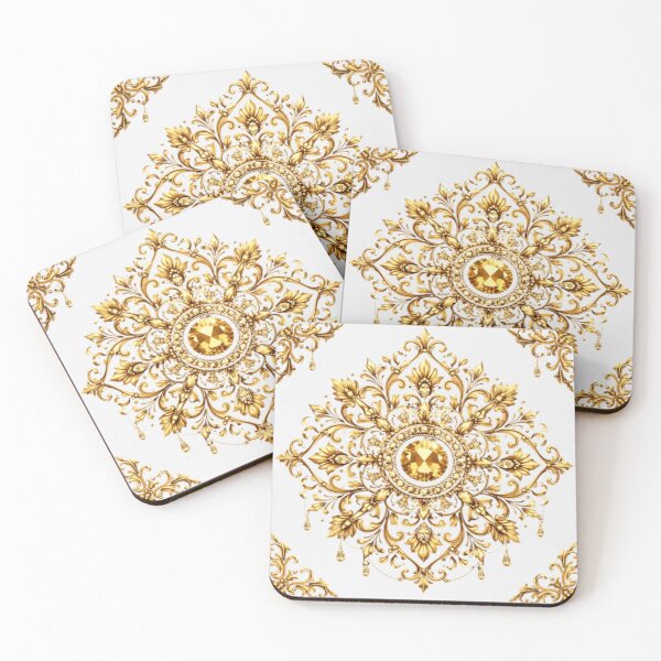 Item preview, Luxury Gold Mandala Baroque Ornament | Vintage Design designed and sold by Rawafi Art Studio.