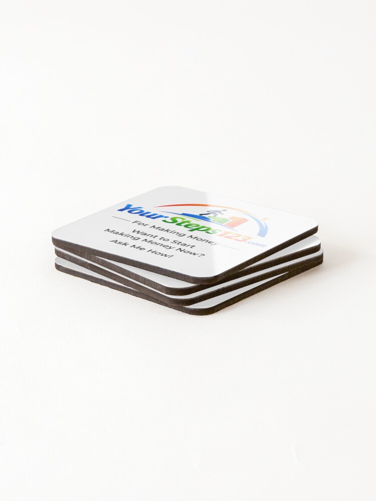 Thumbnail 4 of 5, Coasters (Set of 4), YourSteps123.com For Making Money designed and sold by RBCOOLSHOP.
