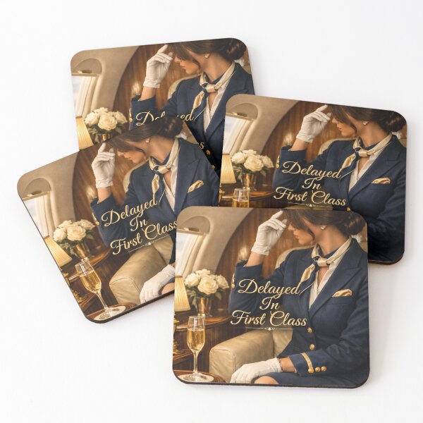 Item preview, Delayed In First Class – Vintage Luxury Flight Attendant Aesthetic Poster designed and sold by Ve & Co.