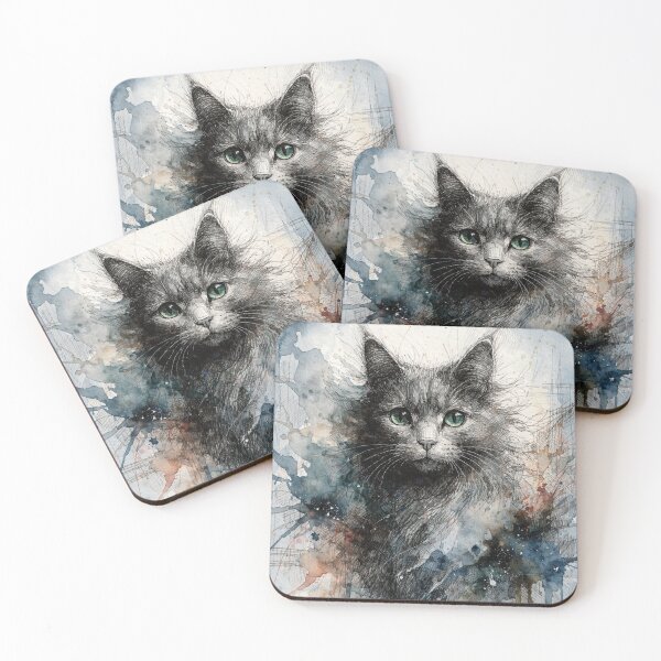 Item preview, Intricate Ink and Watercolor Cat Portrait designed and sold by Paolo-Bandal.