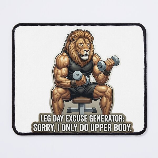 Item preview, Gym Lion Leg Day Excuse Funny Motivation designed and sold by JeevanStickers.