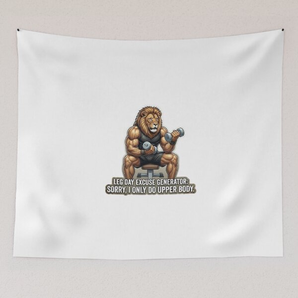 Item preview, Gym Lion Leg Day Excuse Funny Motivation designed and sold by JeevanStickers.