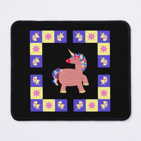 Item preview, Colorful Folk Art Unicorn & Geometric Star Quilt Pattern Design designed and sold by Yasmine Mohammed.