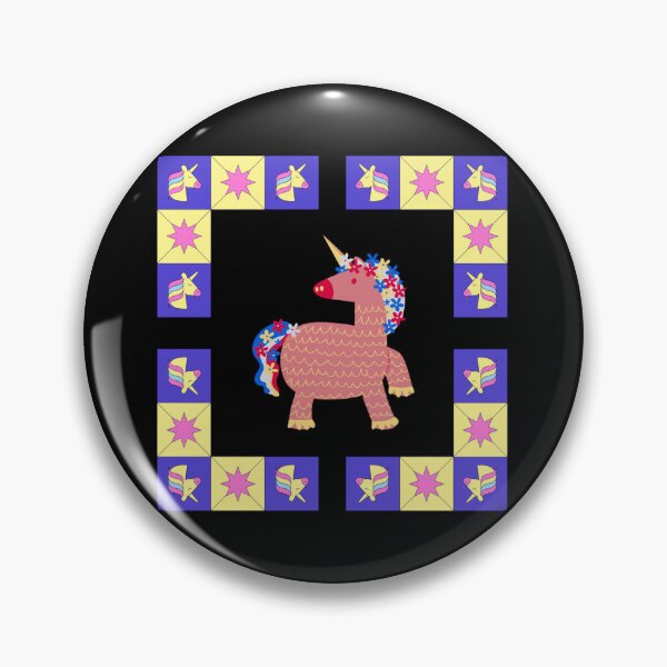 Item preview, Colorful Folk Art Unicorn & Geometric Star Quilt Pattern Design designed and sold by Yasmine Mohammed.