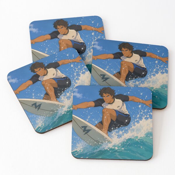 Item preview, Wave Rider – Retro Surf Action Art designed and sold by  Hollow Moon Studios..