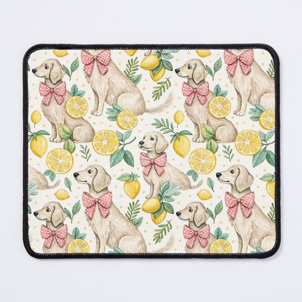 Item preview, Coquette Lemon Puppy Cottagecore Pattern designed and sold by Storybook Botanica.