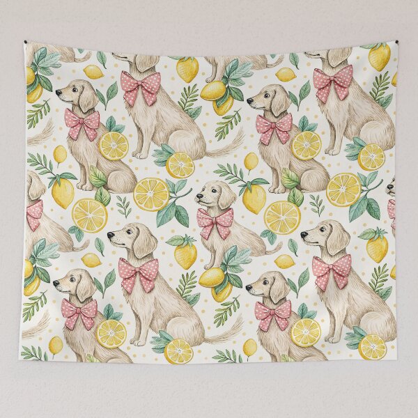 Item preview, Coquette Lemon Puppy Cottagecore Pattern designed and sold by Petal & Pattern Co.