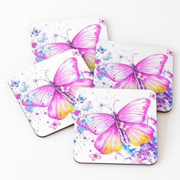 Item preview, Vibrant Watercolor Butterfly Splash Abstract Nature Art  designed and sold by brkydesign.