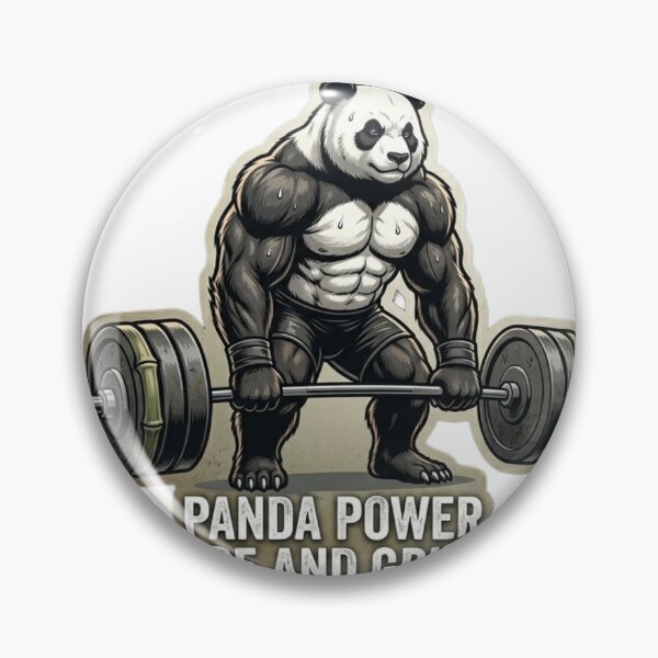 Item preview, Panda Power Rise and Grind Gym Motivation designed and sold by JeevanStickers.