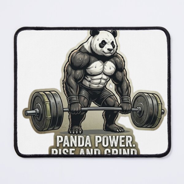 Item preview, Panda Power Rise and Grind Gym Motivation designed and sold by JeevanStickers.