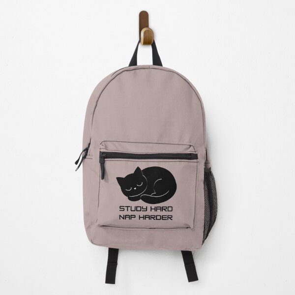 Item preview, Study Hard Nap Harder – Cute Black Cat Study Motivation Funny Aesthetic Quote designed and sold by Art_IN_Design.
