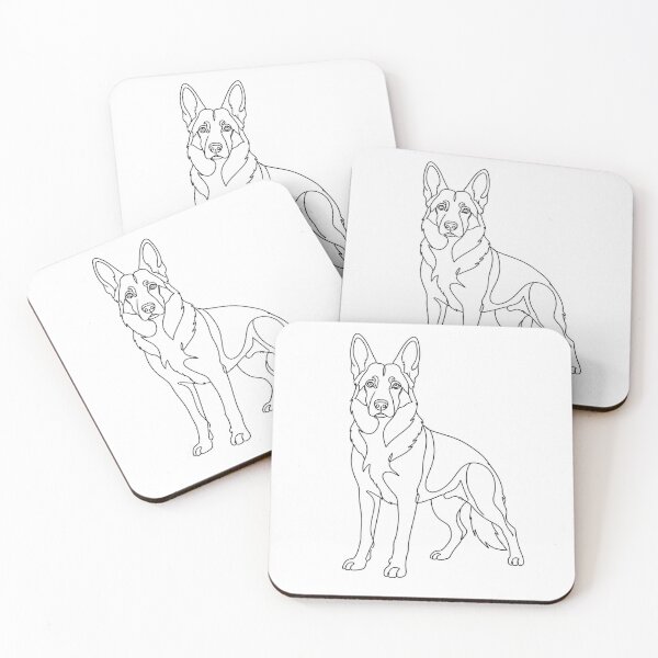 Item preview, Minimalist German Shepherd Line Art designed and sold by PetLines.