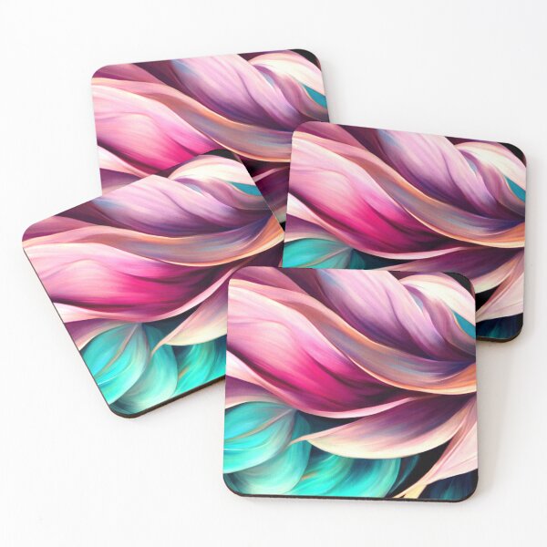 Item preview, Pink And Aqua Floral Swirls Close-Up Abstract Art:  designed and sold by DEC02.