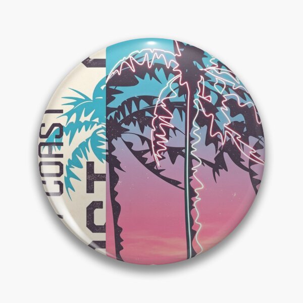 Item preview, South Coast Neon Palm Trees Retro Synthwave Beach Art designed and sold by brkydesign.