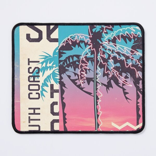 Item preview, South Coast Neon Palm Trees Retro Synthwave Beach Art designed and sold by brkydesign.