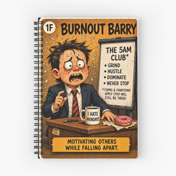 Item preview, Burnout Barry – Motivational Disaster Trading Card designed and sold by 4TinyPaws.