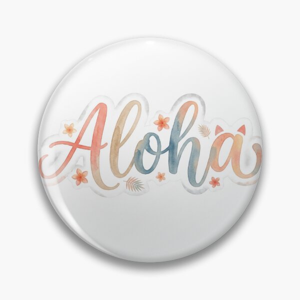 Item preview, Aloha Cat Sticker ｜Dreamy Hawaiian Watercolor Typography  designed and sold by LaniDigitalNook.