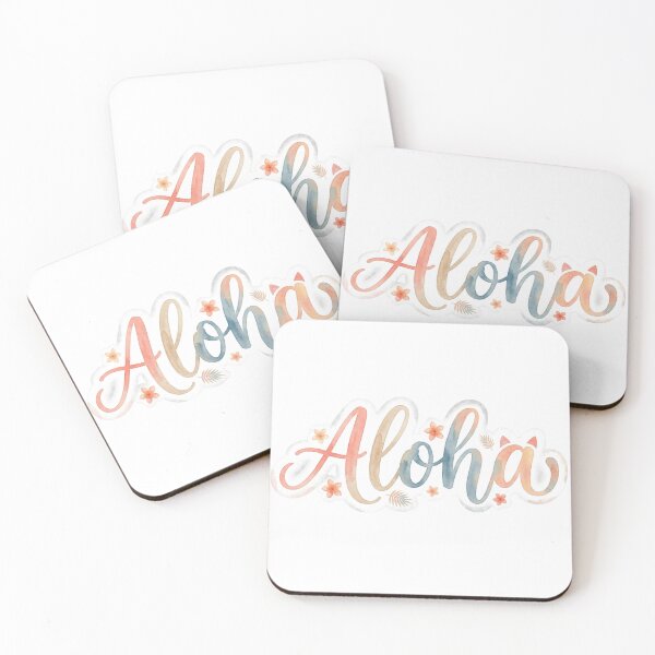 Item preview, Aloha Cat Sticker ｜Dreamy Hawaiian Watercolor Typography  designed and sold by LaniDigitalNook.