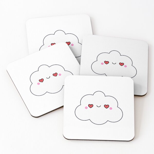 Item preview, Cute Kawaii Cloud with Heart Eyes Chibi Aesthetic designed and sold by debbiebento.