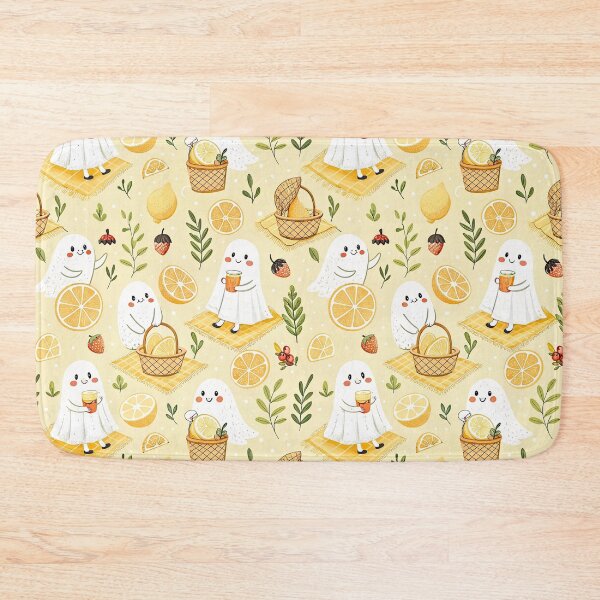 Item preview, Cute Lemon Ghost Picnic Pattern designed and sold by Petal & Pattern Co.
