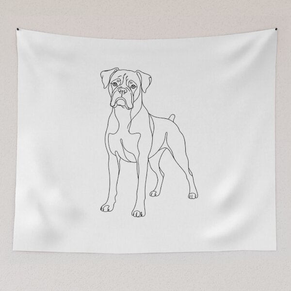 Item preview, Minimalist Boxer Dog Line Art designed and sold by PetLines.