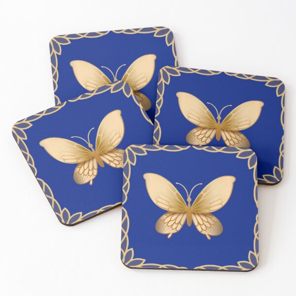 Item preview, Elegant Gold Butterfly Royal Navy | Luxury Art designed and sold by Rawafi Art Studio.