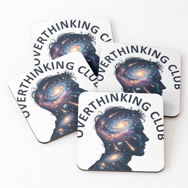 Item preview, Overthinking Club Space Galaxy Mind Silhouette Art designed and sold by brkydesign.