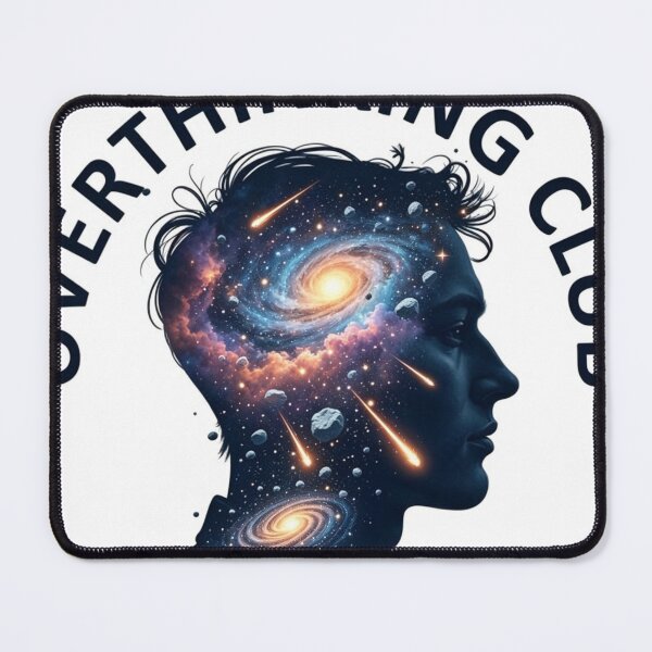 Item preview, Overthinking Club Space Galaxy Mind Silhouette Art designed and sold by brkydesign.