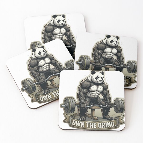 Item preview, Panda Own The Grind Gym Motivation Fitness designed and sold by JeevanStickers.