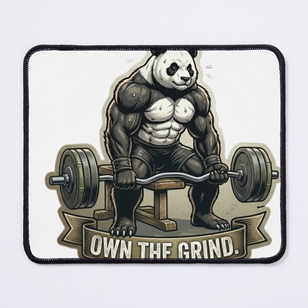 Item preview, Panda Own The Grind Gym Motivation Fitness designed and sold by JeevanStickers.